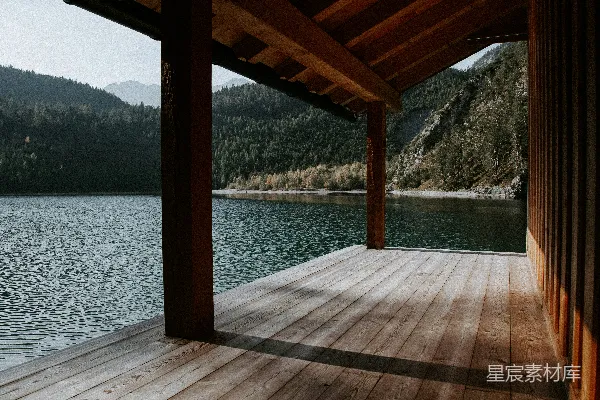 高清摄影 湖畔木屋的静谧时光