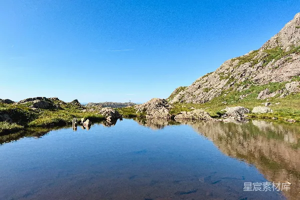 高清摄影 宁静的山间湖泊