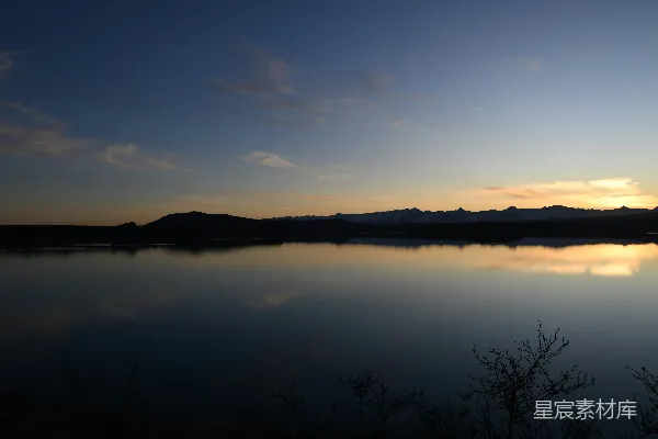 高清摄影 日落湖畔的宁静
