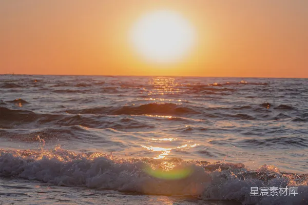 高清摄影 夕阳海浪
