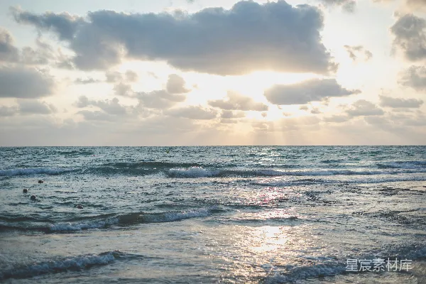 高清摄影 夕阳下的海岸线