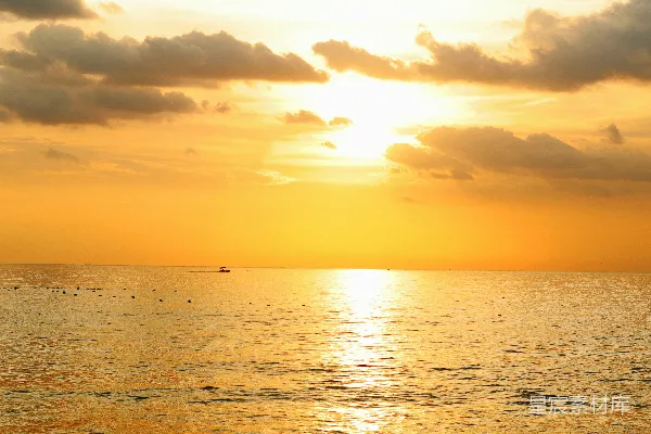 高清摄影 夕阳下的宁静海景