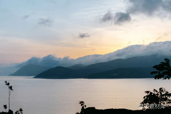 高清摄影 山海之间日落的宁静