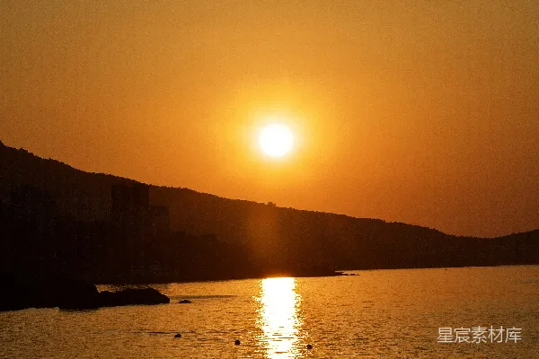 高清摄影 夕阳下的宁静海景