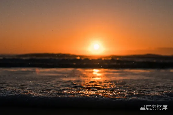 高清摄影 海浪与夕阳