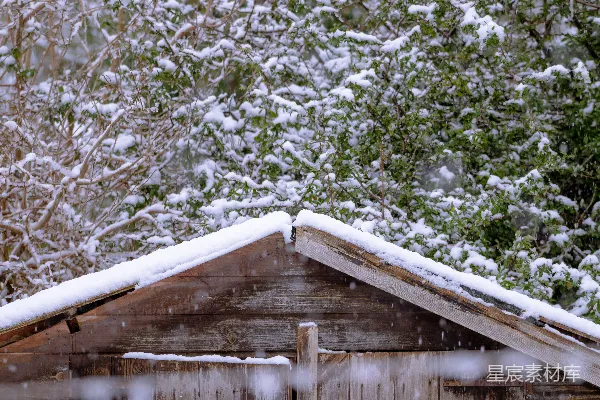 高清摄影 冬日雪景中的木屋