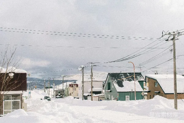 高清摄影 雪中的小镇