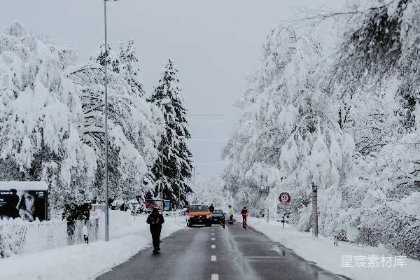 高清摄影 冬日雪景中的公路
