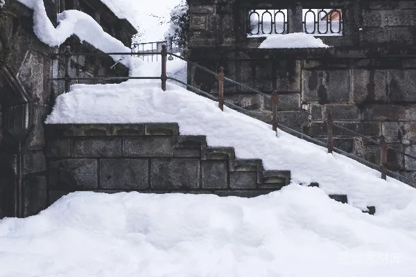 高清摄影 冬日古堡雪景