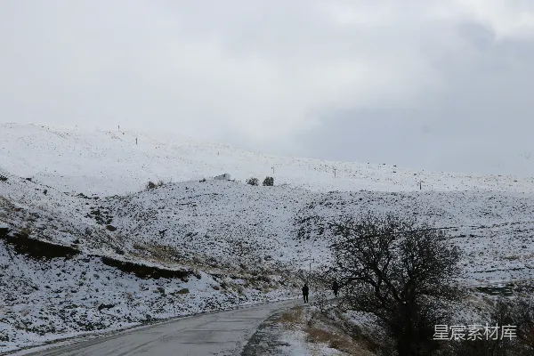 高清摄影 雪后的乡间小路