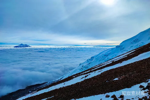 高清摄影 雪原上的壮丽云海