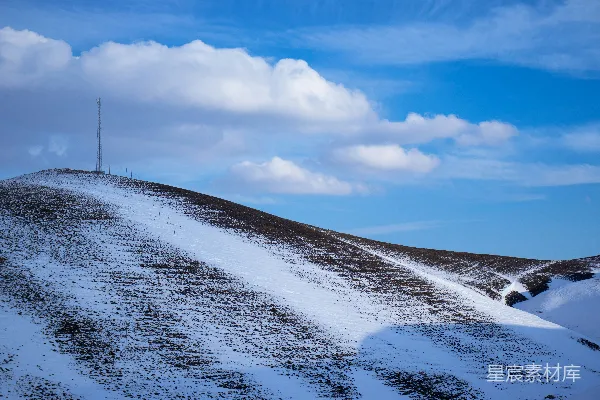高清摄影 雪后的高原山峦