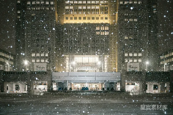高清摄影 雪夜中的东京车站