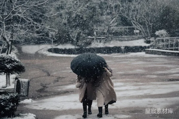 高清摄影 雪中漫步