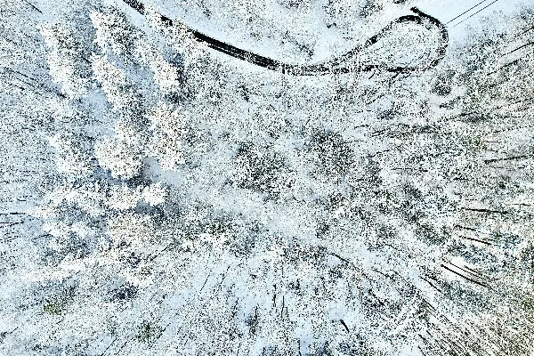 高清摄影 冬季雪景航拍