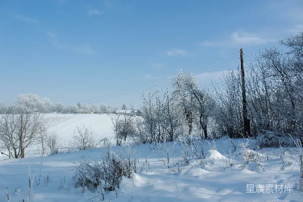 高清摄影 冬日乡村雪景