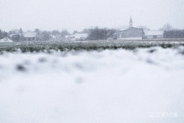 高清摄影 雪中的乡村