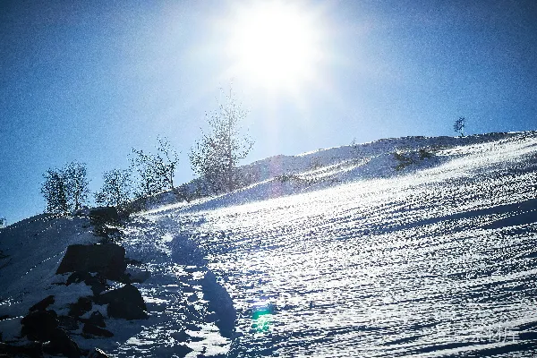 高清摄影 冬日阳光下的雪坡