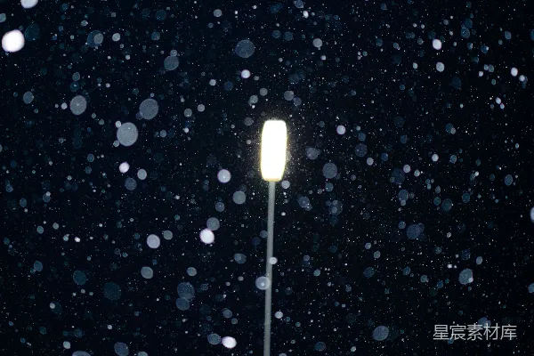 高清摄影 雪夜的路灯