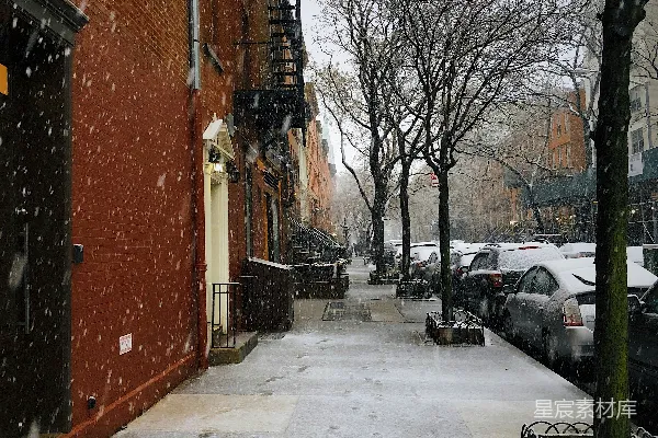 高清摄影 雪中的纽约街道