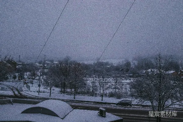高清摄影 冬日雪景中的宁静小镇