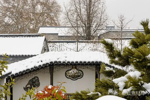 高清摄影 雪后古建筑