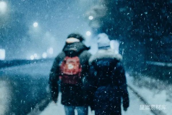 高清摄影 雪夜同行