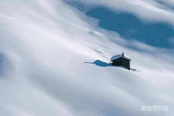 高清摄影 雪中的小屋