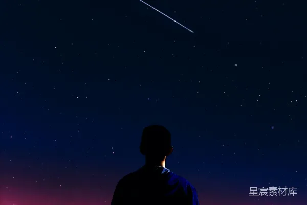 高清摄影 仰望星空的剪影
