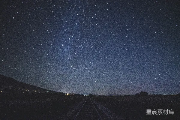 高清摄影 星空下的铁轨