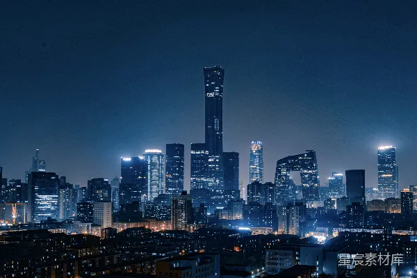 高清摄影 夜幕下的城市天际线