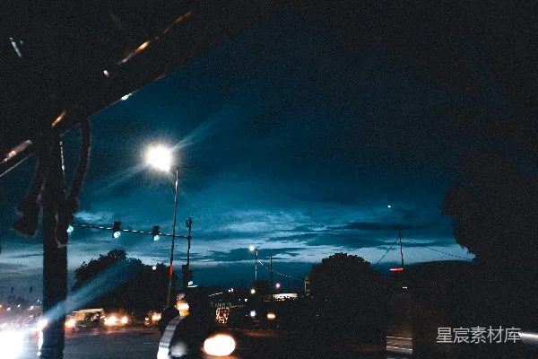 高清摄影 夜幕下的城市街景