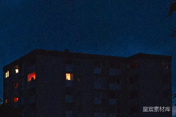 高清摄影 夜幕下的公寓