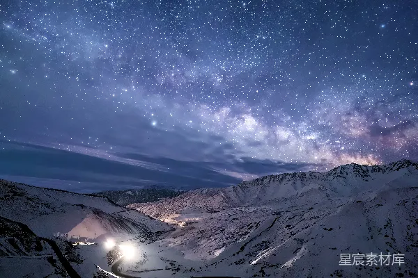 高清摄影 星河下的雪域山河