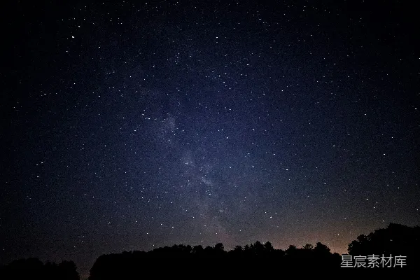 高清摄影 银河璀璨夜空下的静谧森林