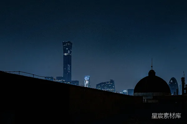 高清摄影 夜幕下的城市轮廓