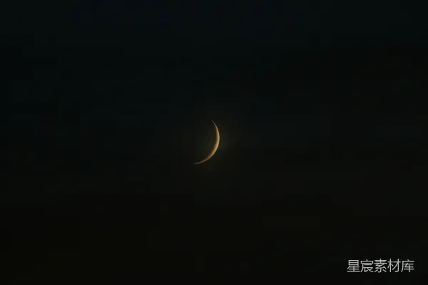 高清摄影 新月夜景