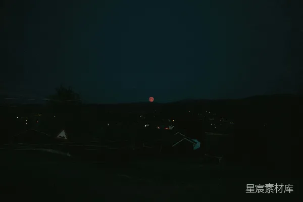 高清摄影 夜幕下的宁静小镇