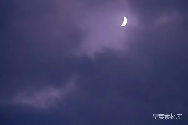 高清摄影 夜空中的新月