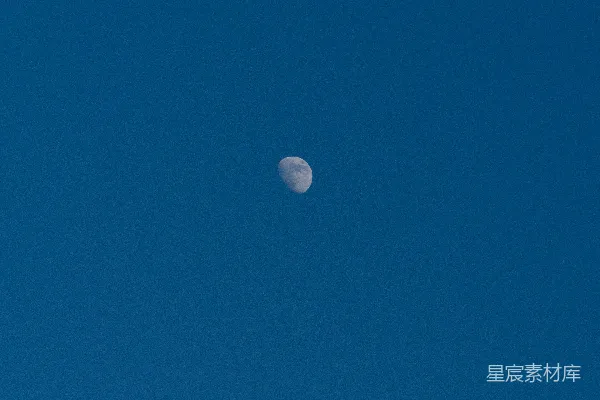 高清摄影 蓝空中的月亮