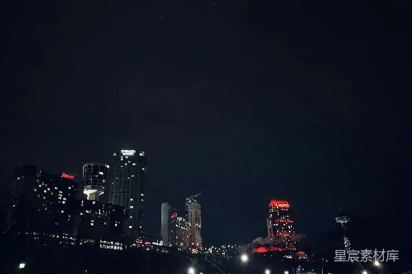 高清摄影 夜幕下的城市天际线