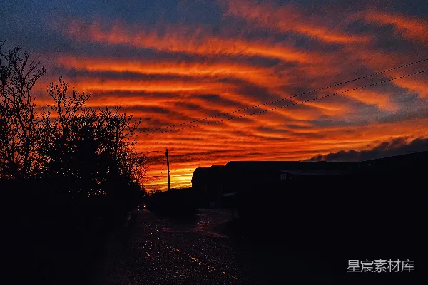 高清摄影 夕阳下的乡村小路