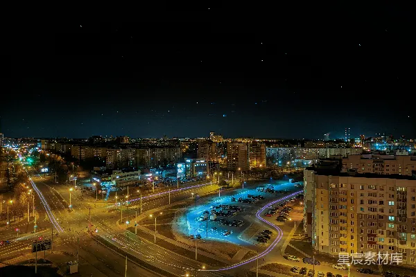 高清摄影 夜幕下的城市全景