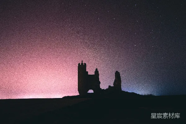 高清摄影 星夜下的废墟