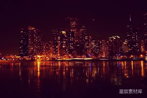 高清摄影 夜幕下的城市天际线
