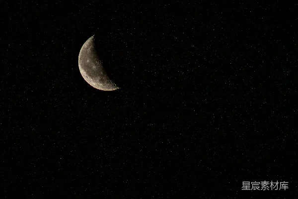高清摄影 夜空中的新月