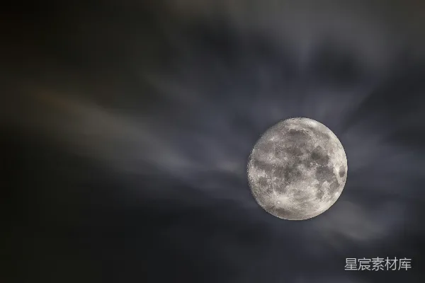 高清摄影 夜空中轮圆的月亮