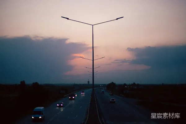 高清摄影 夕阳下的公路