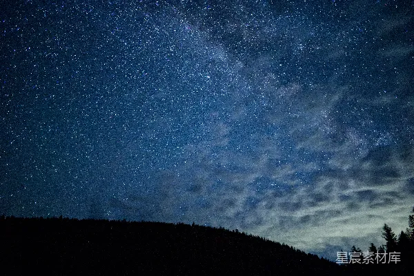 高清摄影 银河与山峦的夜空