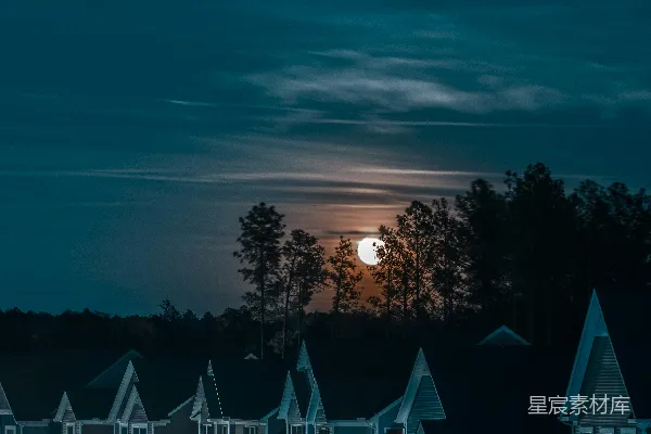 高清摄影 夜幕下的宁静住宅区